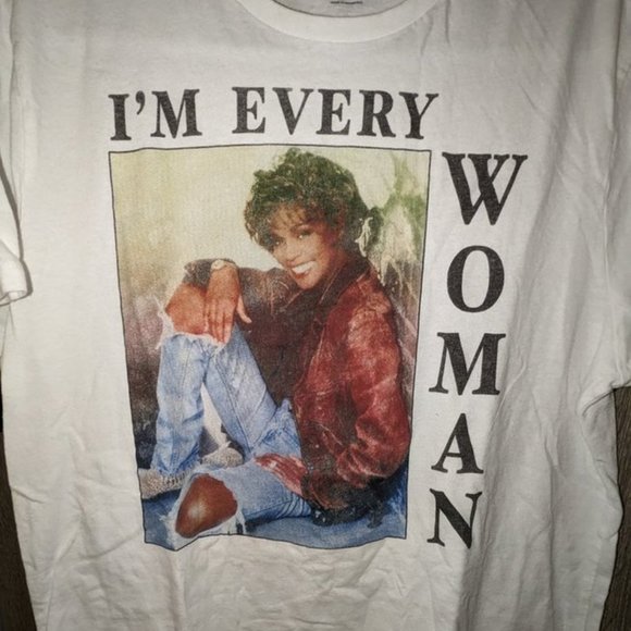 Old Navy Whitney Houston I'm Every Woman Short Sleeve Graphic T-shirt Tee Shirt - Picture 2 of 4